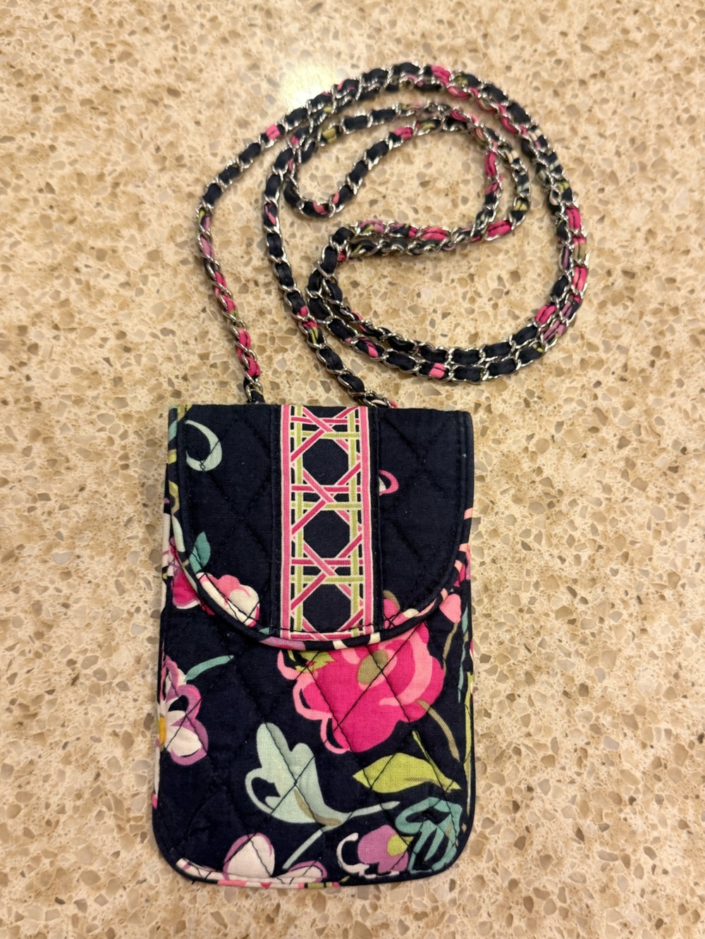 Vera Bradley Carson Chained Strap Crossbody Navy